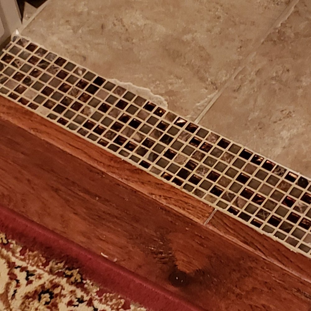 Bair Rugs Carpet Mill Outlet - New wood flooring with transition to tile flooring - Carpeting Near Me - Salida, California