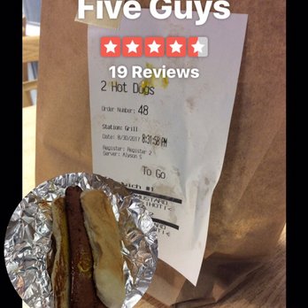 Five Guys - The mustard was suppose to be on my dog not the ticket...duh - Burgers Near Me - Fairlawn, Ohio