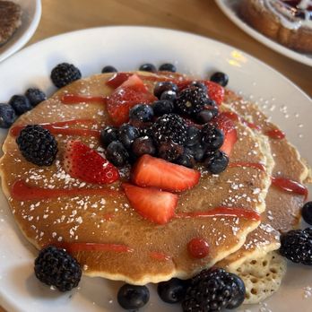 Jam + Toast - Buttermilk pancakes came with For Dad added berries - Breakfast & Brunch Near Me - Irving, Texas Jam + Toast - Buttermilk pancakes came with For Dad added berries - Breakfast & Brunch Near Me - Irving, Texas