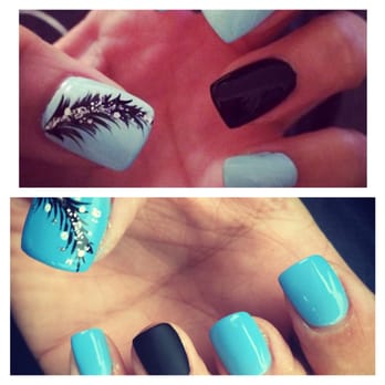 L A Nails - TOP: Pinterest pic BOTTOM: My nails!!! I got an acrylic fill in & regular polish with design for $23!!! - Nail Salons Near Me - Goodlettsville, Tennessee L A Nails - TOP: Pinterest pic BOTTOM: My nails!!! I got an acrylic fill in & regular polish with design for $23!!! - Nail Salons Near Me - Goodlettsville, Tennessee