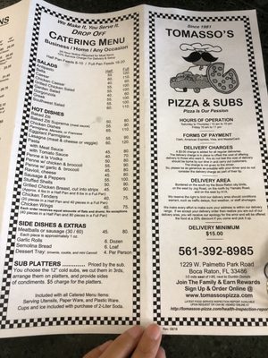 Menu photo 6 Tomasso's Pizza and Subs Boca Raton, FL