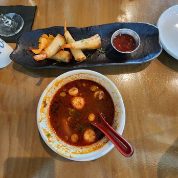 Fuji at Founders Square - Tom Yum soup w Shrimp and a Shrimp appetizer w/sweet Tai chili sauce . - Sushi Bars Near Me - Naples, Florida Fuji at Founders Square - Tom Yum soup w Shrimp and a Shrimp appetizer w/sweet Tai chili sauce . - Sushi Bars Near Me - Naples, Florida