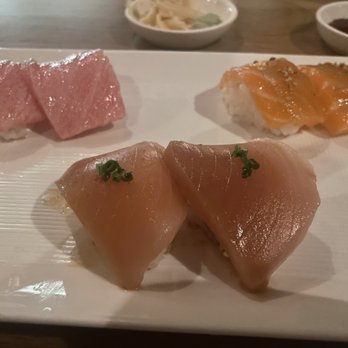 SUGARFISH | Manhattan Beach - New Zealand Sea Bream* Sushi (2-Pc) Otoro and salmon with sesame - Sushi Bars Near Me - Manhattan Beach, California SUGARFISH | Manhattan Beach - New Zealand Sea Bream* Sushi (2-Pc) Otoro and salmon with sesame - Sushi Bars Near Me - Manhattan Beach, California