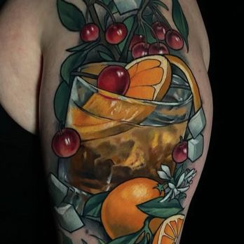 PowerLine Tattoo - Full color cocktail tattoo done by our artist Andrey Vasilyev - Tattoo Near Me - Cranston, Rhode Island PowerLine Tattoo - Full color cocktail tattoo done by our artist Andrey Vasilyev - Tattoo Near Me - Cranston, Rhode Island