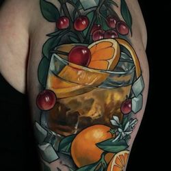 PowerLine Tattoo - Full color cocktail tattoo done by our artist Andrey Vasilyev