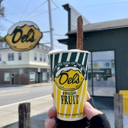 Dels Lemonade - Warren - Classic Frozen Lemonade garnished with a Pretzel Rod