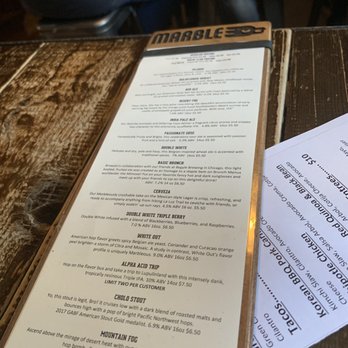 Marble Brewery - The beer menu has something for everyone! - Breweries Near Me - Albuquerque, New Mexico