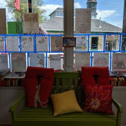 Gananoque Museum - Inside the centre looking out the window at the front of the building. July 2019