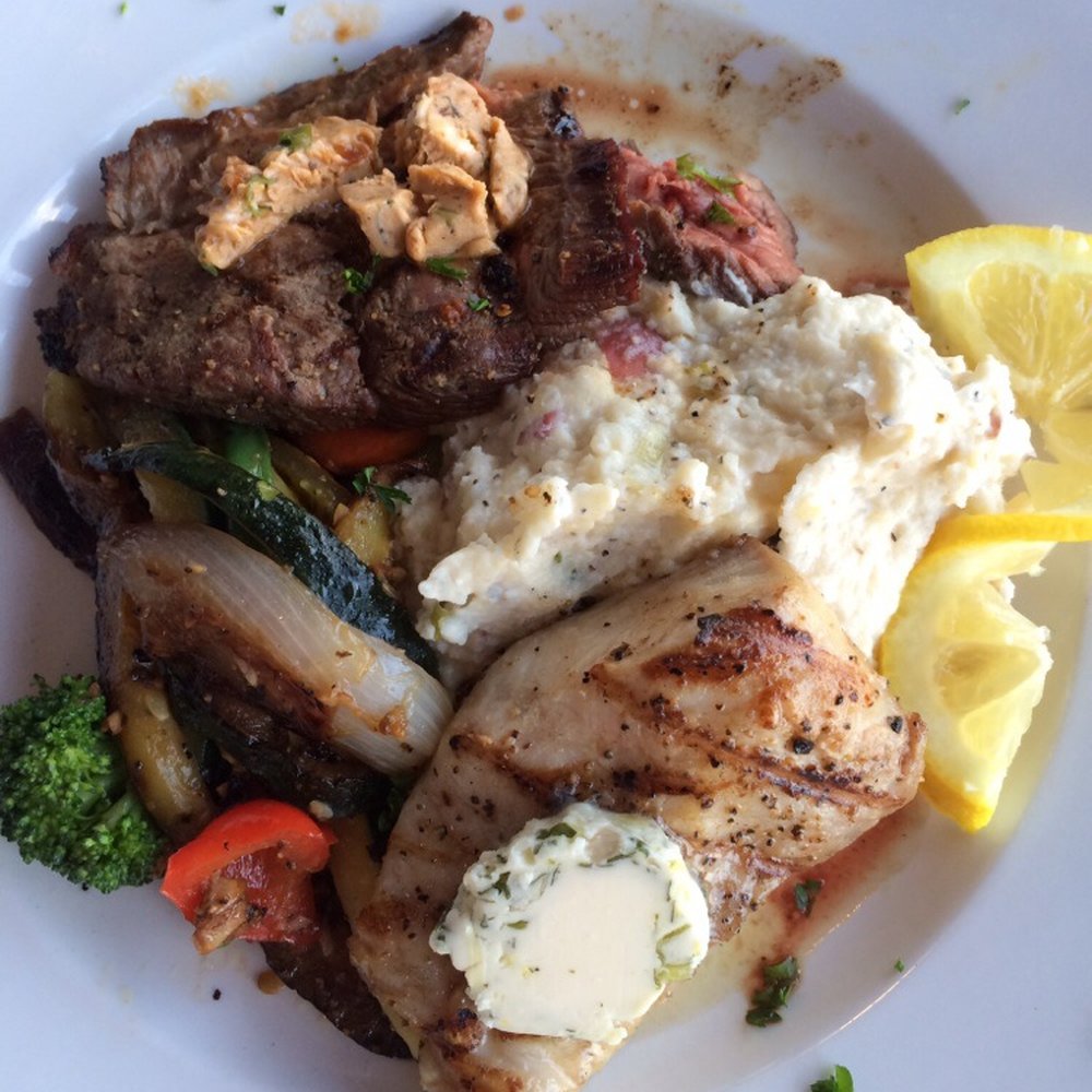 Ports Cafe - Flank steak and Mahi Mahi. - New American Near Me - Geneva, New York Ports Cafe - Flank steak and Mahi Mahi. - New American Near Me - Geneva, New York