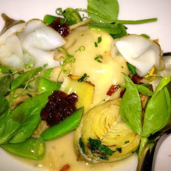 Manhattan Beach Post - egg-yolk ravioli with artichokes - New American Near Me - Manhattan Beach, California Manhattan Beach Post - egg-yolk ravioli with artichokes - New American Near Me - Manhattan Beach, California