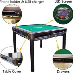 USA MJ Table - Ultra Thin Automatic Mahjong Table with 4 Legs,Drawers Dining Table - Chinese/Philippine Style