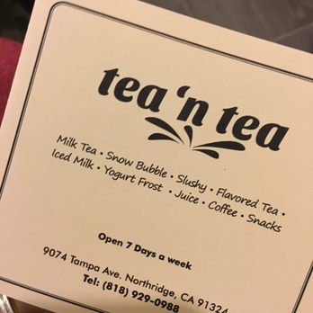 Tea 'n Tea - Little menu filled with drinks and snacks! - Coffee & Tea Near Me - Northridge, California Tea 'n Tea - Little menu filled with drinks and snacks! - Coffee & Tea Near Me - Northridge, California