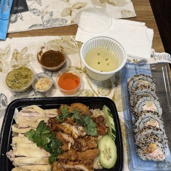 Fish and Bowl - Combination Chicken Rice and thousand oak roll - Japanese Near Me - Culver City, California Fish and Bowl - Combination Chicken Rice and thousand oak roll - Japanese Near Me - Culver City, California