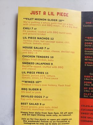 Menu photo 2 Lil Piece Greenville, NY Menu photo 2 Lil Piece Greenville, NY