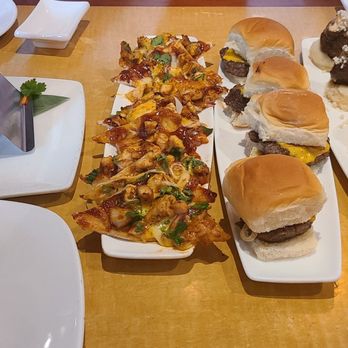 Kona Grill - Oak Brook - KG Sliders  Ribeye Meatballs*  BBQ Chicken Flatbread Avocado Egg Rolls Shrimp Tacos - New American Near Me - Oak Brook, Illinois