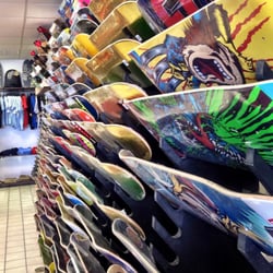 Finch's Skate Shop - Wall of skate decks