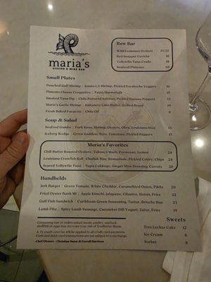 Menu photo 4 Maria's Oyster Bar New Orleans, LA