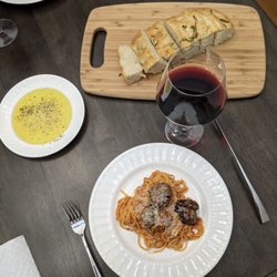 Viola's Pantry - Spaghetti and meatballs with focaccia