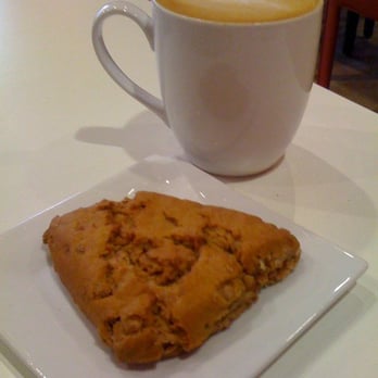 Rosso Coffee Roasters - Yummers! Cinnamon scone and Americano Misto - Coffee & Tea Near Me - Calgary, Alberta