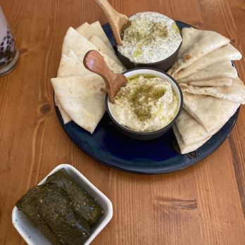 Dobra Tea - Stuffed grape leaves, baba ganoush & tzatziki - Tea Rooms Near Me - Pittsburgh, Pennsylvania
