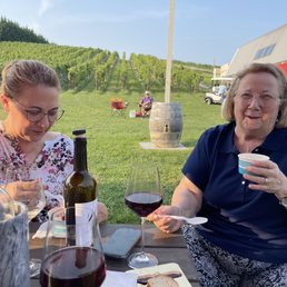 Mom and grandma enjoying themselves.