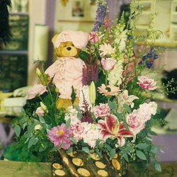 ForeverLilacs - Bear and Flowers for the New Baby Girl and Mom in Your Life!!!