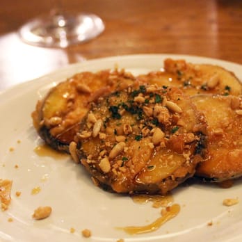 Tapas Brindisa Shoreditch - Berenjeras fritas (fried aubergine with chesnut honey and pine nuts), Tramontana Brindisa - Tapas Bars Near Me - London, XGL Tapas Brindisa Shoreditch - Berenjeras fritas (fried aubergine with chesnut honey and pine nuts), Tramontana Brindisa - Tapas Bars Near Me - London, XGL
