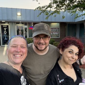 IronHide Tattoo - Mark and us Having an after tattoo celebration outside the shop! - Tattoo Near Me - Fredericksburg, Virginia IronHide Tattoo - Mark and us Having an after tattoo celebration outside the shop! - Tattoo Near Me - Fredericksburg, Virginia