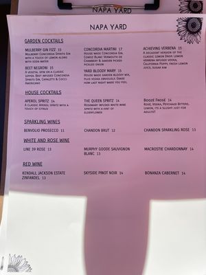 Menu photo 7 Napa Yard Napa, CA