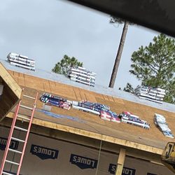 Laurel Island Links - Stacking before roofing and drying in