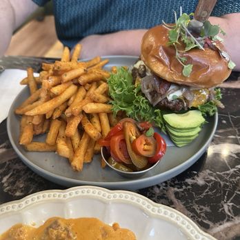 Whisper - Burger bacon, bacon jam avocado mushrooms tomato and pickled jalapeños with heat! - Breakfast & Brunch Near Me - San Mateo, California Whisper - Burger bacon, bacon jam avocado mushrooms tomato and pickled jalapeños with heat! - Breakfast & Brunch Near Me - San Mateo, California