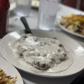 Oasis Diner - Indianapolis - Country Fried Breakfast Pork tenderloin with sausage gravy - Diners Near Me - Plainfield, Indiana