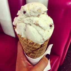 Loard's Ice Cream - Toasted Almond in a waffle cone.