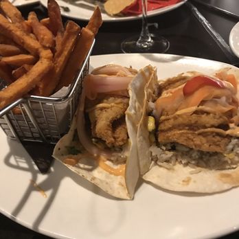 110 Grill - Fish tacos with sweet potato fries - New American Near Me - Holyoke, Massachusetts