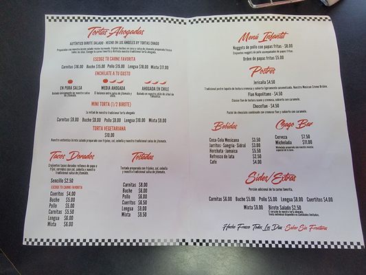 Menu photo 2 Chago Ahogadas Montebello, CA