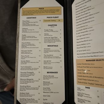 Yunta Nikkei - Drink menu - Peruvian Near Me - Charlotte, North Carolina