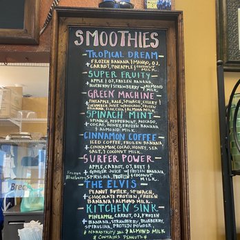 Creative Juices Natural Cafe - Smoothie menu - Juice Bars & Smoothies Near Me - St Augustine, Florida
