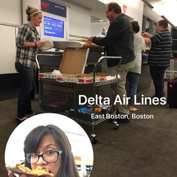 Delta Airlines - There was a huge delay today since bad fog before Hurricane Jose hit (September 18, 2017). They gave us pizza! - Airlines Near Me - Boston, Massachusetts Delta Airlines - There was a huge delay today since bad fog before Hurricane Jose hit (September 18, 2017). They gave us pizza! - Airlines Near Me - Boston, Massachusetts