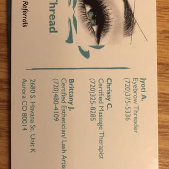 iThread Eyebrow Threading and Salon - Business card! - Eyebrow Services Near Me - Aurora, Colorado