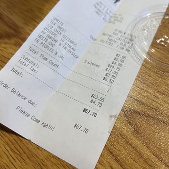 Jerry’s Drive In - Receipt - Burgers Near Me - Pensacola, Florida