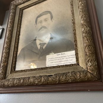 Railroad Cafe - Sam Bass - part of the historical decor - Cafes Near Me - Mitchell, Indiana