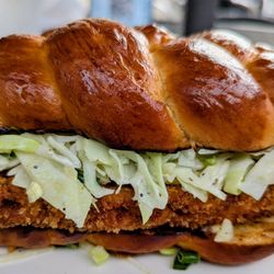 Ovenbird - Chicken Snitzel Sandwich side view