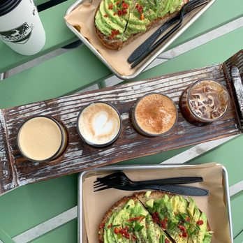 Founders Coffee - St Rose - Avocado Toast & the limited time Hasta La Vista Coffee Flight. - Coffee & Tea Near Me - Henderson, Nevada