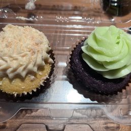 Guava cupcake, Ube matcha cupcake