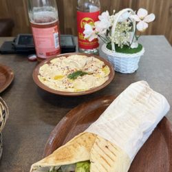 Sim Sim - Falafel wrap with halloumi and a hummus side