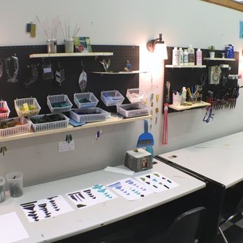 Make South Bend - The stained glass area has plenty of tools and materials for you to use. - Art Schools Near Me - South Bend, Indiana