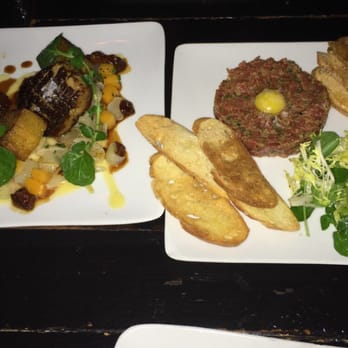 Quinn's - Seared foie gras and beef tartare. Foie gras was like butter. So good! - New American Near Me - Seattle, Washington