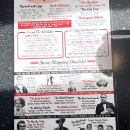 Front breakfast menu
