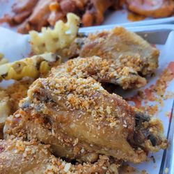 Wing It On - Garlic parmesan wings and fries Mild Buffalo wings