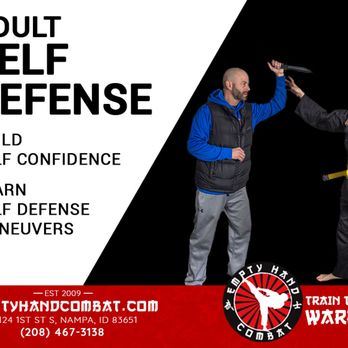 Empty Hand Combat - Build Confidence! Empty Hand Combat in Nampa Idaho offers Adult Self Defense classes! Visit our website or call for class information. - Kickboxing Near Me - Nampa, Idaho